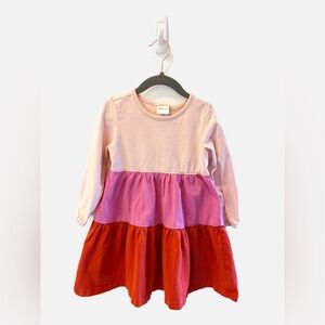 Hanna Andersson - Pink and Red Colorblock Twirl Power Dress - 3T